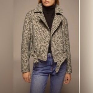 Zara leopard print moto jacket. Size small